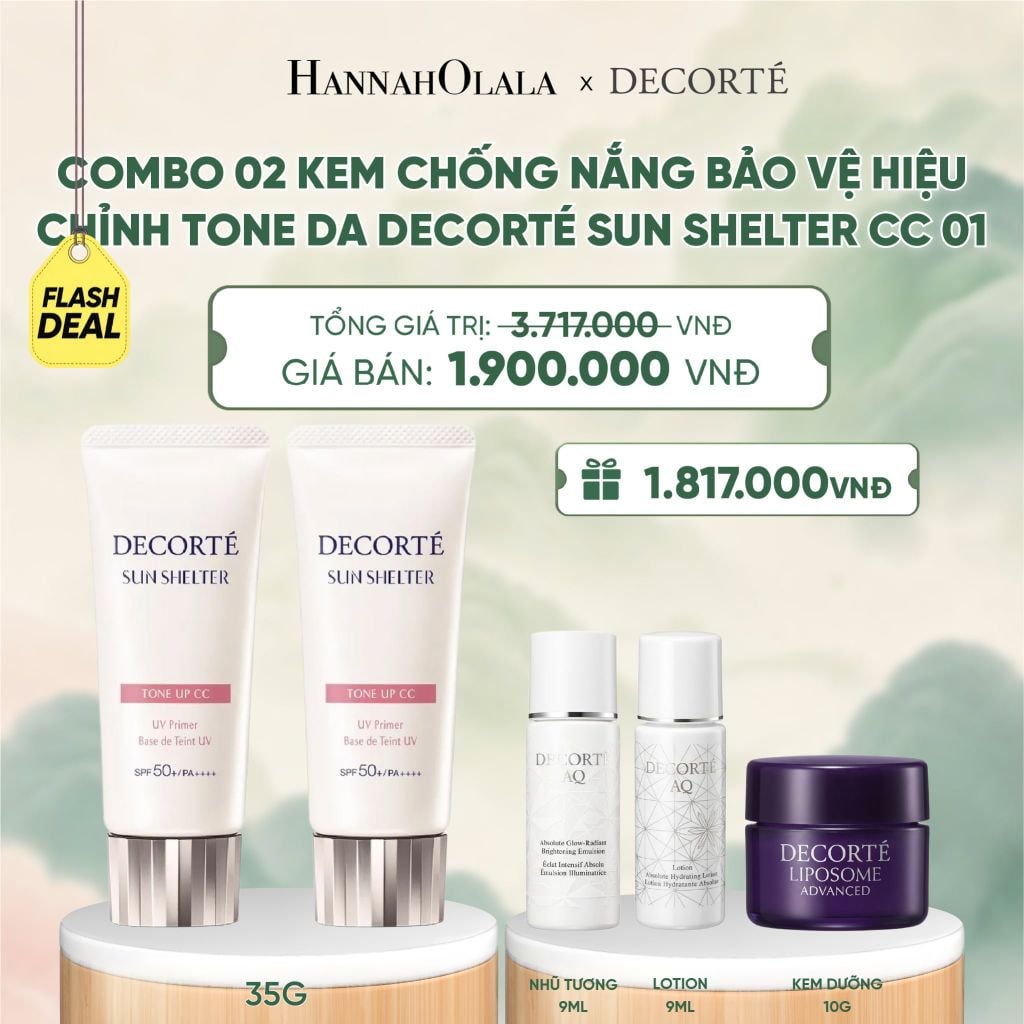  COMBO 02 KEM CHỐNG NẮNG BẢO VỆ DA DECORTÉ SUN SHELTER - A490 