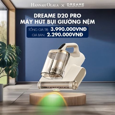  DREAME D20 PRO MÁY HÚT BỤI GIƯỜNG NỆM LỰC HÚT 15.500 PA - DIỆT KHUẨN LED UV ĐẾN 99,99% - BH 24 THÁNG 