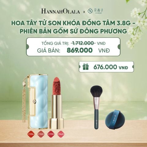  HOA TÂY TỬ SON KHÓA ĐỒNG TÂM 3.8G - PHIÊN BẢN GỐM SỨ ĐÔNG PHƯƠNG - A146 
