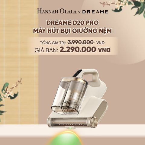  DREAME D20 PRO MÁY HÚT BỤI GIƯỜNG NỆM LỰC HÚT 15.500 PA - DIỆT KHUẨN LED UV ĐẾN 99,99% - BH 24 THÁNG - A1175 