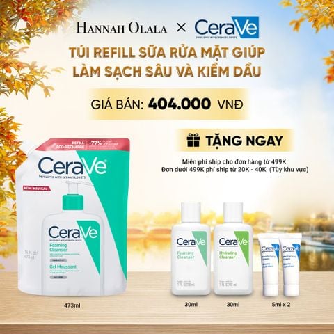  TÚI REFILL SỮA RỬA MẶT GIÚP LÀM SẠCH SÂU VÀ KIỀM DẦU CERAVE FOAMING CLEANSER 473ML - E586 