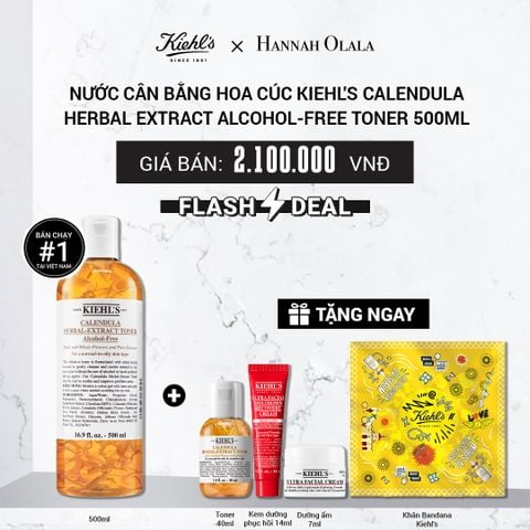  [FLASH DEAL] NƯỚC CÂN BẰNG HOA CÚC KIEHL'S CALENDULA HERBAL EXTRACT ALCOHOL-FREE TONER 500ML 