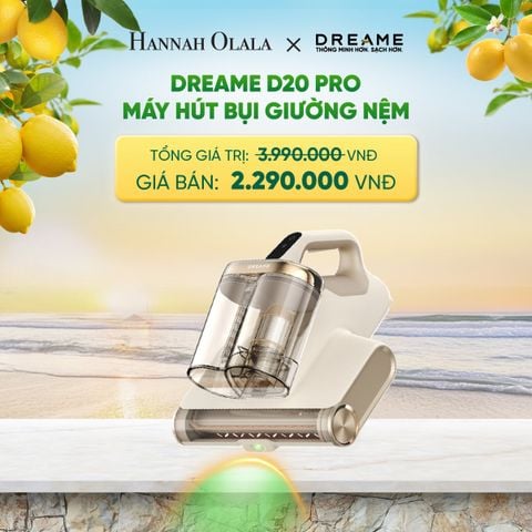  DREAME D20 PRO MÁY HÚT BỤI GIƯỜNG NỆM LỰC HÚT 15.500 PA - DIỆT KHUẨN LED UV ĐẾN 99,99% - BH 24 THÁNG 