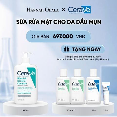  SỮA RỬA MẶT CHO DA DẦU MỤN CERAVE BLEMISH CONTROL CLEANSER 473ML DEAL 3 