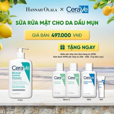  SỮA RỬA MẶT CHO DA DẦU MỤN CERAVE BLEMISH CONTROL CLEANSER 473ML DEAL 3 