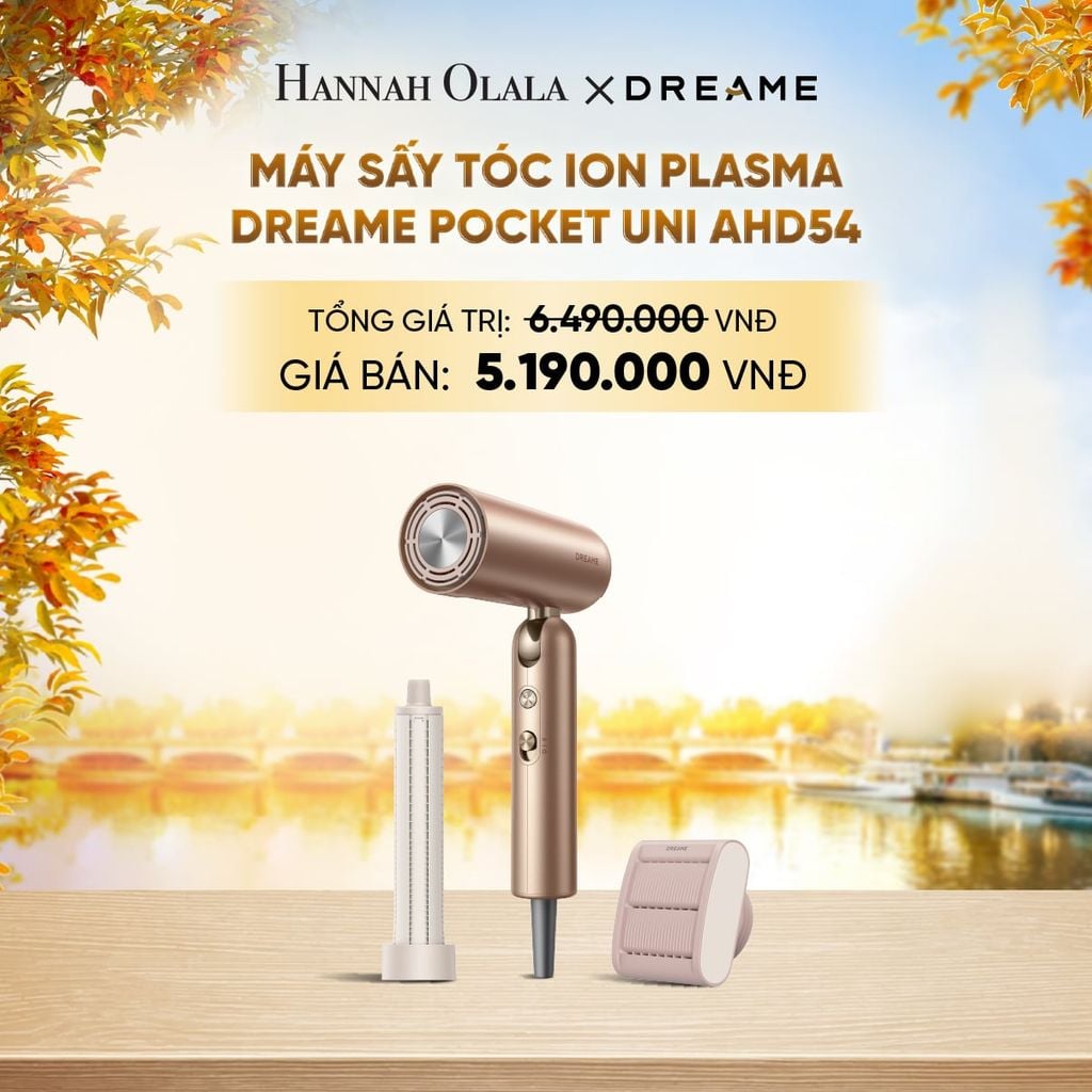  DREAME POCKET UNI AHD54 MÁY SẤY TÓC ION ÂM TƯƠNG THÍCH ĐIỆN ÁP TOÀN CẦU GẤP GỌN TÍCH HỢP TẠO KIỂU TÓC - BH 24 THÁNG - E1535 