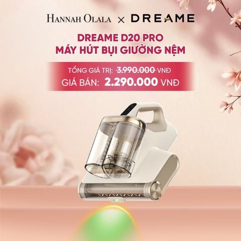  DREAME D20 PRO MÁY HÚT BỤI GIƯỜNG NỆM LỰC HÚT 15.500 PA - DIỆT KHUẨN LED UV ĐẾN 99,99% - BH 24 THÁNG 
