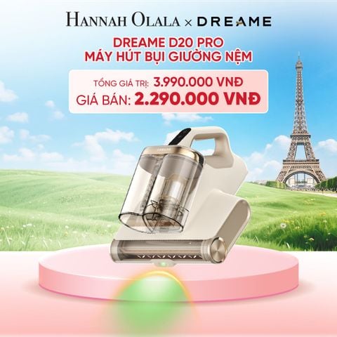  DREAME D20 PRO MÁY HÚT BỤI GIƯỜNG NỆM LỰC HÚT 15.500 PA - DIỆT KHUẨN LED UV ĐẾN 99,99% - BH 24 THÁNG - B10 