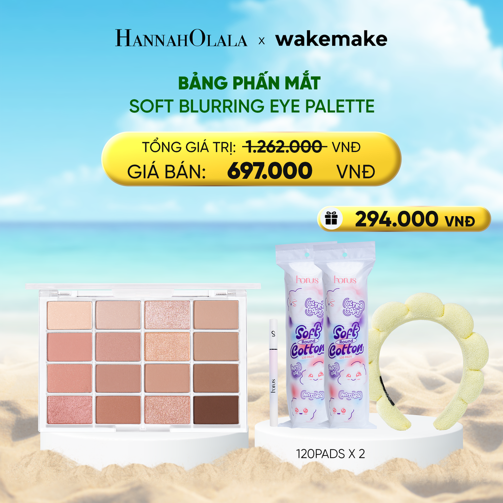  DEAL 4: WAKEMAKE BẢNG PHẤN MẮT SOFT BLURRING EYE PALETTE 14G 