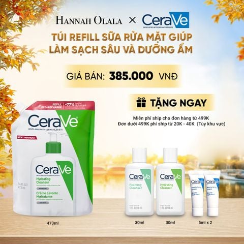  TÚI REFILL SỮA RỬA MẶT GIÚP LÀM SẠCH SÂU VÀ DƯỠNG ẨM CERAVE HYDRATING CLEANSER 473ML - E587 