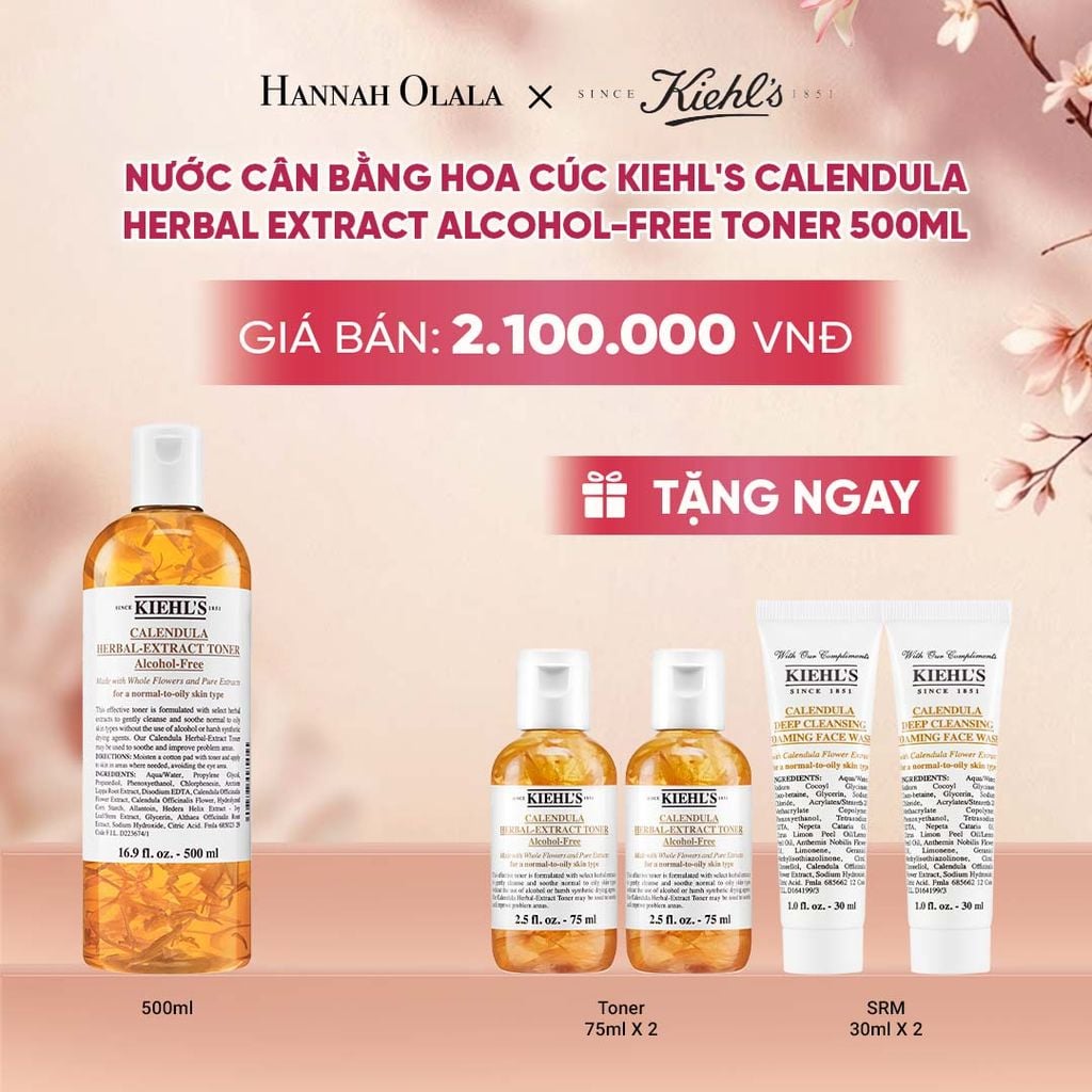  NƯỚC CÂN BẰNG HOA CÚC KIEHL'S CALENDULA HERBAL EXTRACT ALCOHOL-FREE TONER 500ML - A2029 