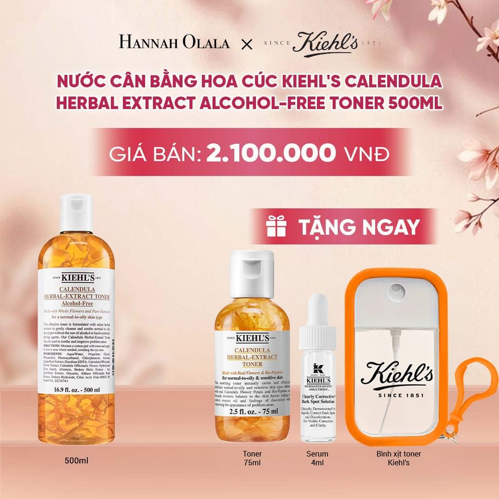  [FLASH DEAL] NƯỚC CÂN BẰNG HOA CÚC KIEHL'S CALENDULA HERBAL EXTRACT ALCOHOL-FREE TONER 500ML 