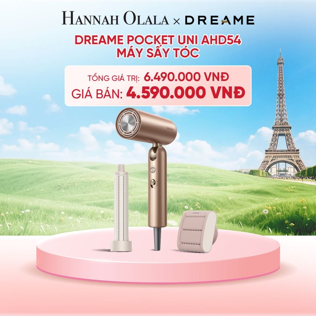 DREAME POCKET UNI AHD54 MÁY SẤY TÓC ION ÂM TƯƠNG THÍCH ĐIỆN ÁP TOÀN CẦU GẤP GỌN TÍCH HỢP TẠO KIỂU TÓC - BH 24 THÁNG - B15 