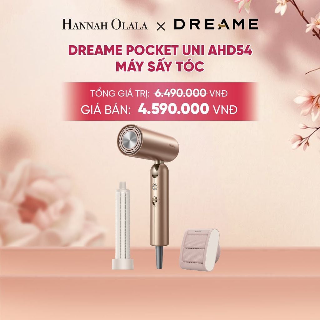  DREAME POCKET UNI AHD54 MÁY SẤY TÓC ION ÂM TƯƠNG THÍCH ĐIỆN ÁP TOÀN CẦU GẤP GỌN TÍCH HỢP TẠO KIỂU TÓC - BH 24 THÁNG - A1462 