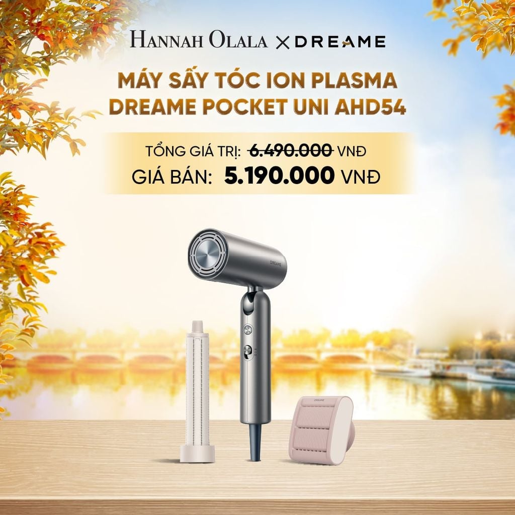  DREAME POCKET UNI AHD54 MÁY SẤY TÓC ION ÂM TƯƠNG THÍCH ĐIỆN ÁP TOÀN CẦU GẤP GỌN TÍCH HỢP TẠO KIỂU TÓC - BH 24 THÁNG - E1535 
