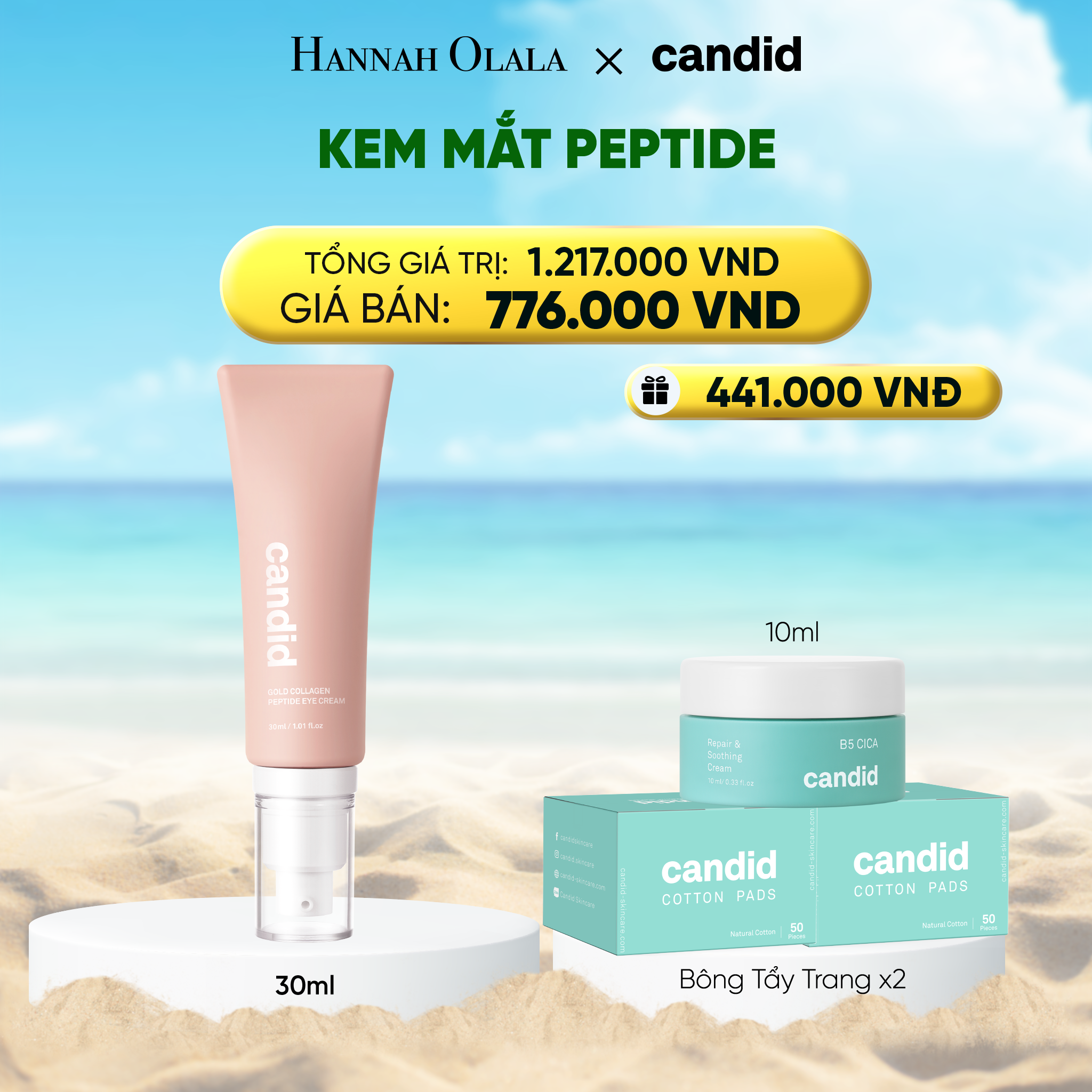 A1486_deal 4: kem mắt peptide giảm nếp nhăn, tăng độ đàn hồi và giảm quầng thâm mắt