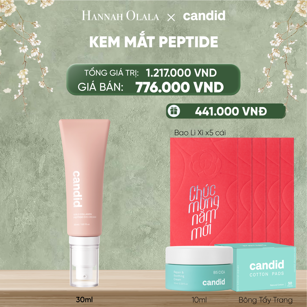  DEAL 4: KEM MẮT PEPTIDE GIẢM NẾP NHĂN, TĂNG ĐỘ ĐÀN HỒI VÀ GIẢM QUẦNG THÂM MẮT 