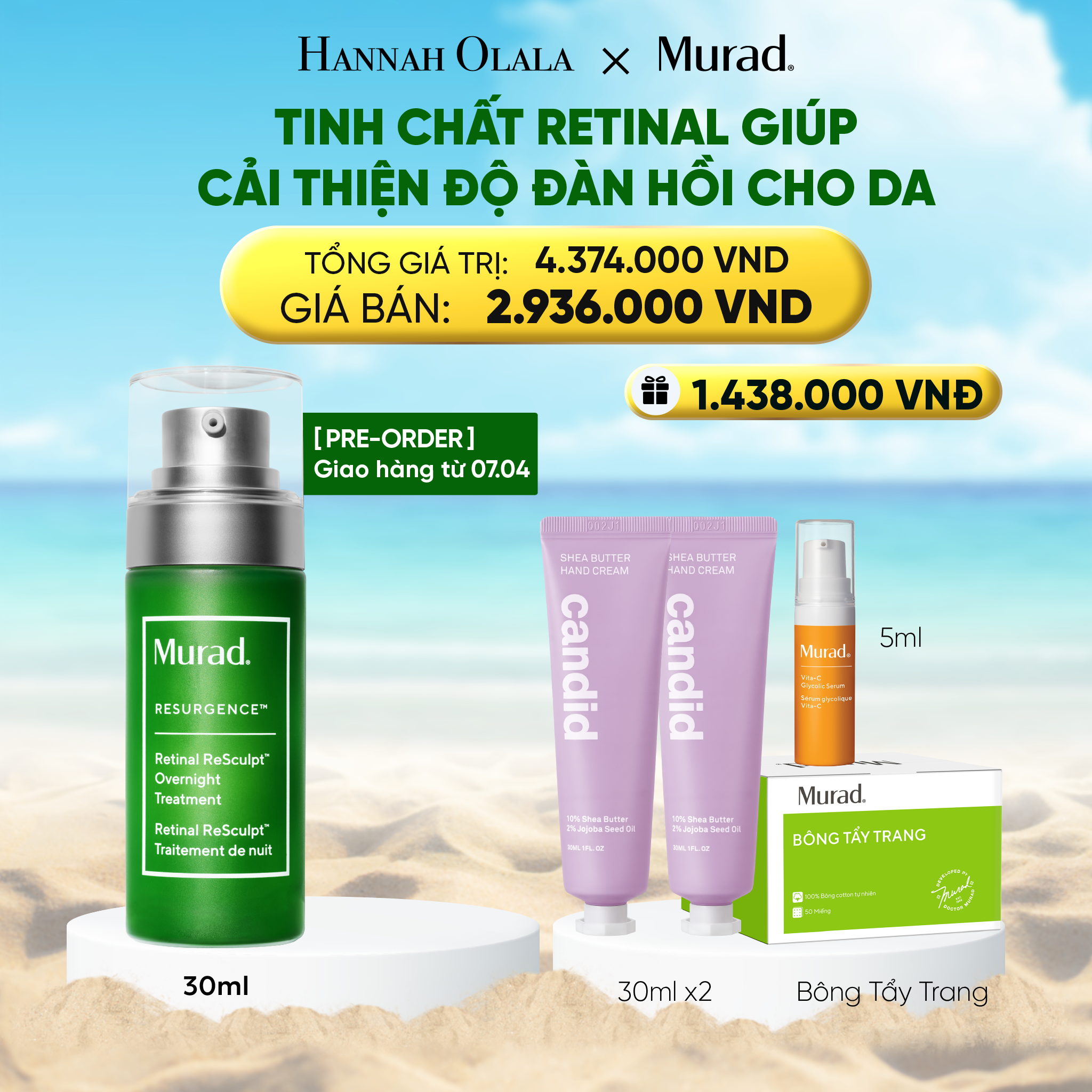 A786_deal 4: tinh chất retinal giúp cải thiện độ đàn hồi cho da 30ml