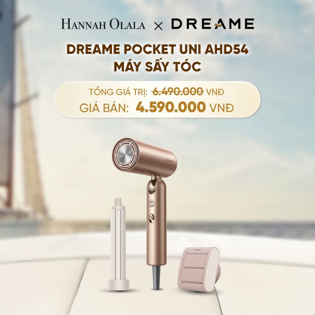  DREAME POCKET UNI AHD54 MÁY SẤY TÓC ION ÂM TƯƠNG THÍCH ĐIỆN ÁP TOÀN CẦU GẤP GỌN TÍCH HỢP TẠO KIỂU TÓC - BH 24 THÁNG 