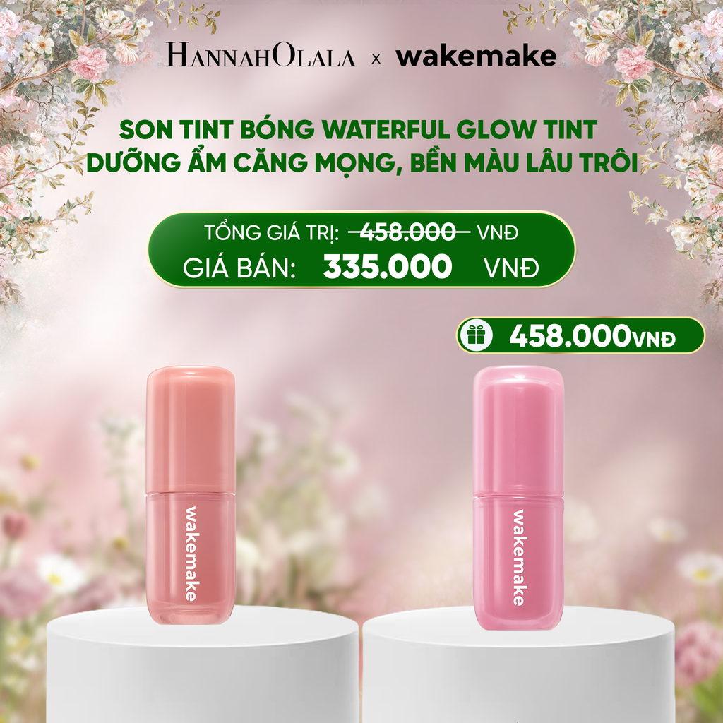  DEAL 3: SON TINT BÓNG WAKEMAKE WATERFUL GLOW TINT DƯỠNG ẨM CĂNG MỌNG, BỀN MÀU LÂU TRÔI 