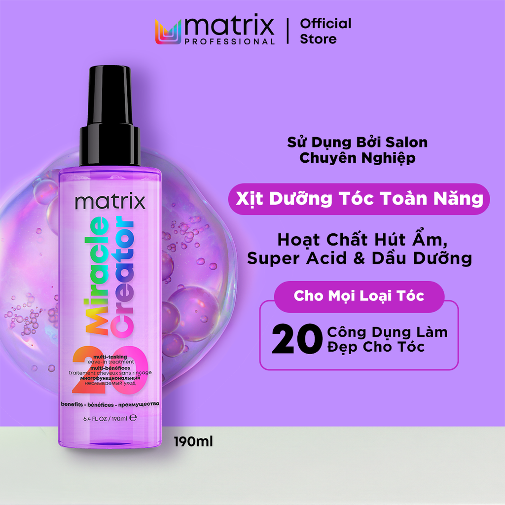  XỊT DƯỠNG ĐA NĂNG KHÔNG CẦN XẢ MATRIX MIRACLE CREATOR 190ML - D24 