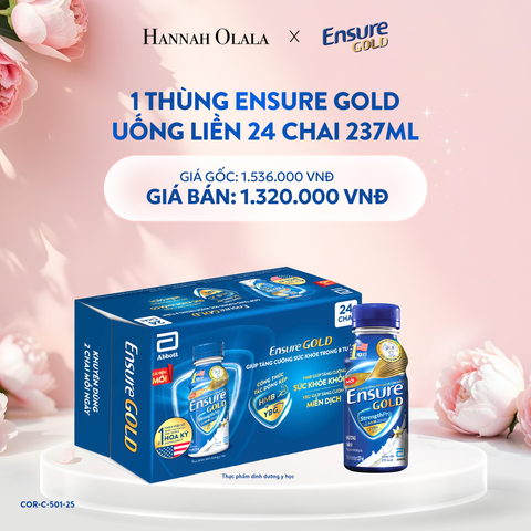  E217: DEAL 6: 1 THÙNG ENSURE GOLD DẠNG NƯỚC 24 CHAI 237ML 