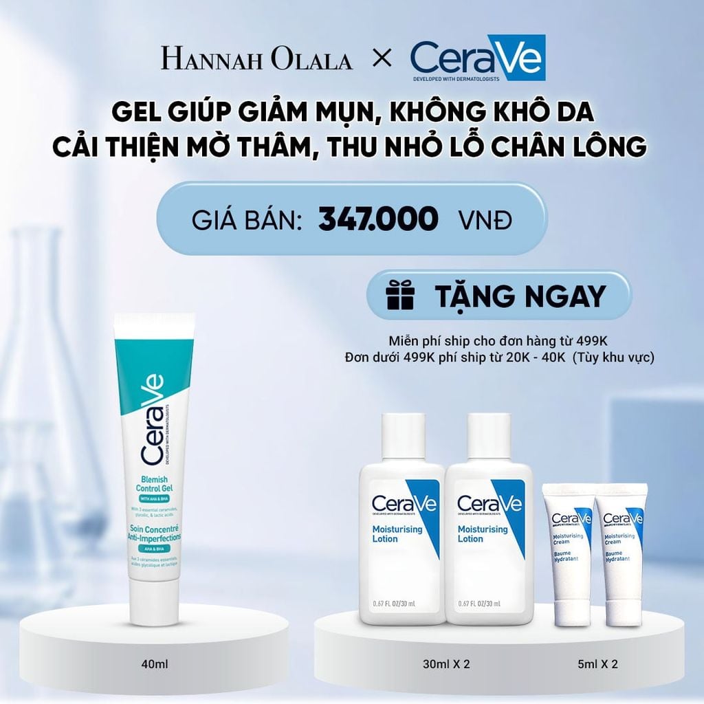  GEL GIẢM MỤN KHÔNG KHÔ DA CERAVE BLEMISH CONTROL GEL 40ML DEAL 5 