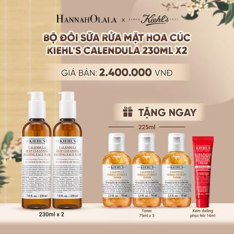  BỘ ĐÔI SỮA RỬA MẶT HOA CÚC KIEHL'S CALENDULA DEEP CLEANSING FOAMING FACE WASH 230ML x2 - A289 