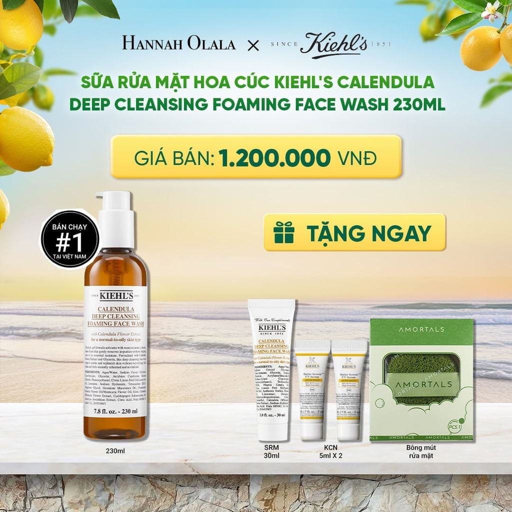  SỮA RỬA MẶT HOA CÚC KIEHL'S CALENDULA DEEP CLEANSING FOAMING FACE WASH 230ML - A1428 