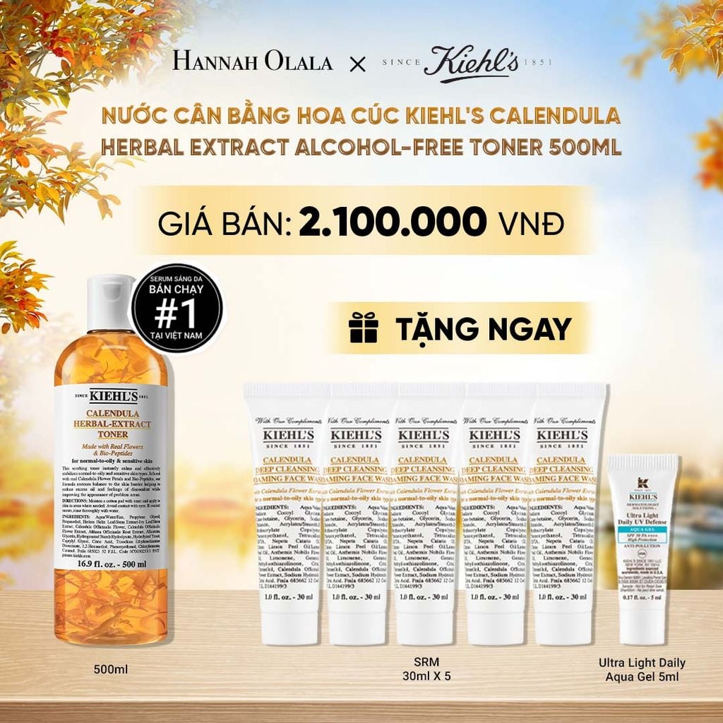  NƯỚC CÂN BẰNG HOA CÚC KIEHL'S CALENDULA HERBAL EXTRACT ALCOHOL-FREE TONER 500ML - E327 