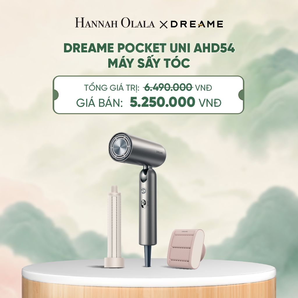  DREAME POCKET UNI AHD54 MÁY SẤY TÓC ION ÂM TƯƠNG THÍCH ĐIỆN ÁP TOÀN CẦU GẤP GỌN TÍCH HỢP TẠO KIỂU TÓC - BH 24 THÁNG - A1797 