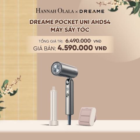  DREAME POCKET UNI AHD54 MÁY SẤY TÓC ION ÂM TƯƠNG THÍCH ĐIỆN ÁP TOÀN CẦU GẤP GỌN TÍCH HỢP TẠO KIỂU TÓC - BH 24 THÁNG - A1180 
