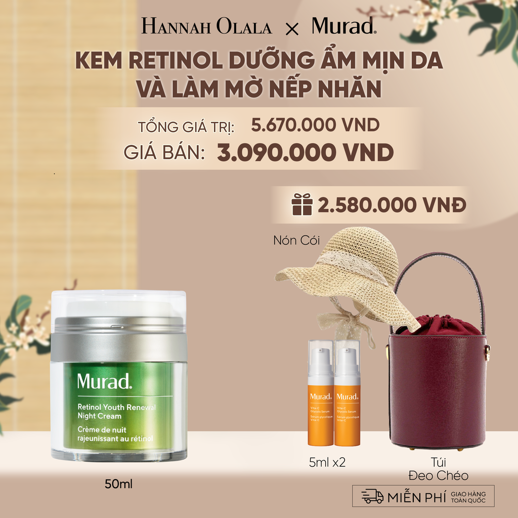  KEM RETINOL DƯỠNG ẨM MỊN DA VÀ LÀM MỜ NẾP NHĂN 50ML DEAL 5: 