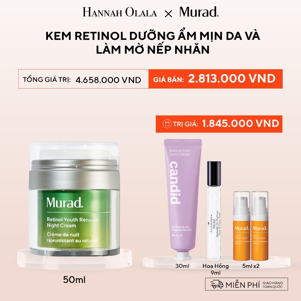  B6: DEAL 5: KEM RETINOL DƯỠNG ẨM MỊN DA VÀ LÀM MỜ NẾP NHĂN 50ML 