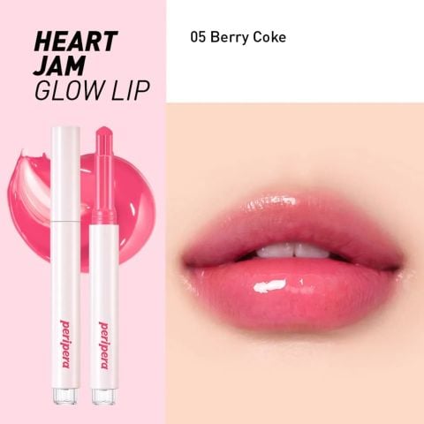  C118_DEAL 5: SON THỎI BÓNG PERIPERA HEART JAM GLOW LIP 1.4G 
