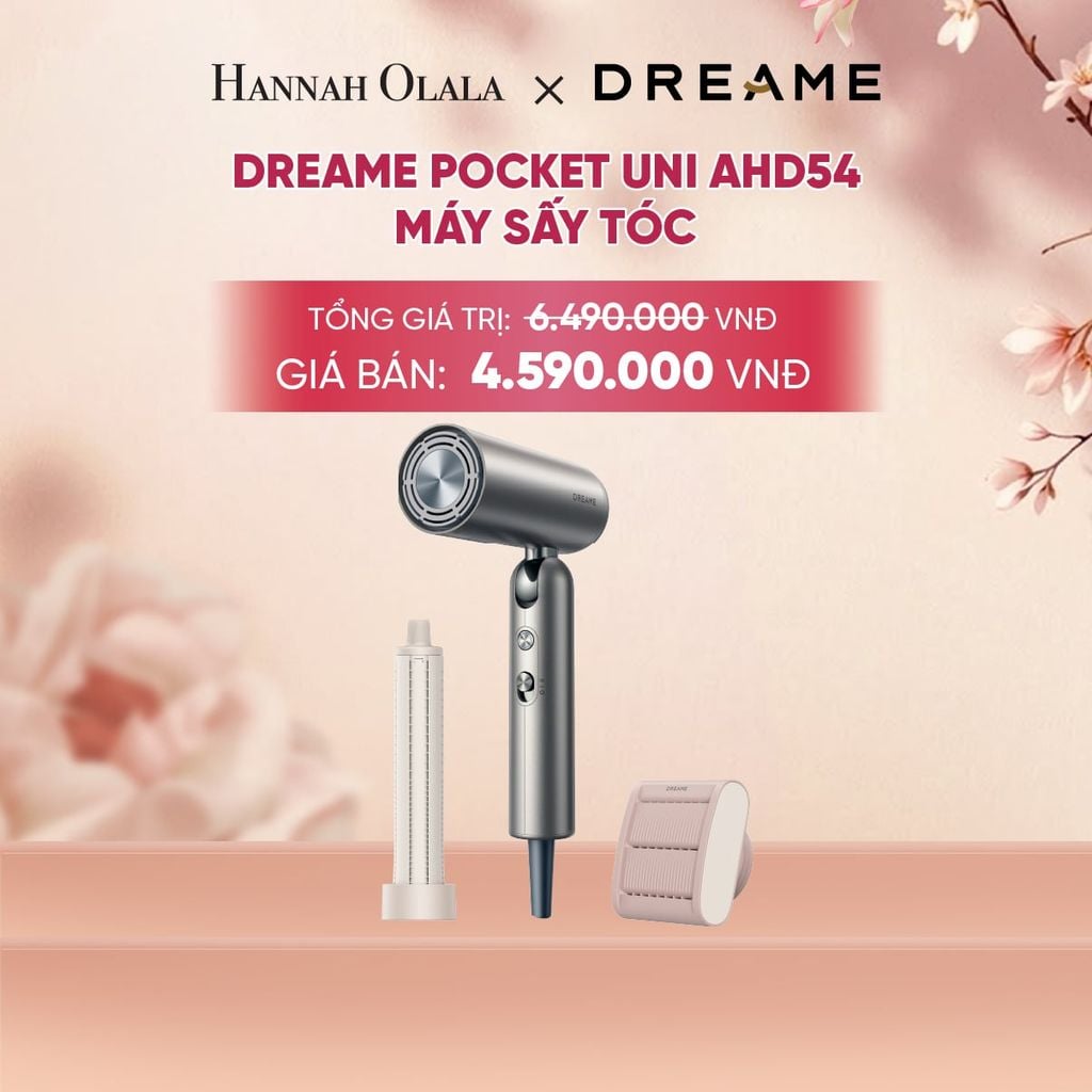 DREAME POCKET UNI AHD54 MÁY SẤY TÓC ION ÂM TƯƠNG THÍCH ĐIỆN ÁP TOÀN CẦU GẤP GỌN TÍCH HỢP TẠO KIỂU TÓC - BH 24 THÁNG - A1462 