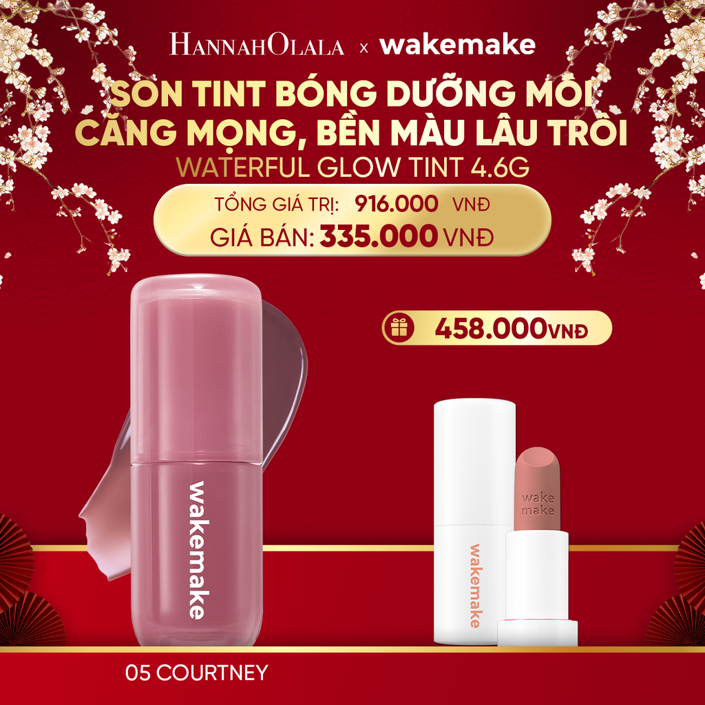  DEAL 3: SON TINT BÓNG WAKEMAKE WATERFUL GLOW TINT DƯỠNG ẨM CĂNG MỌNG, BỀN MÀU LÂU TRÔI 