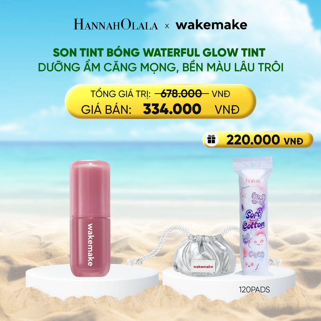  DEAL 1: SON TINT BÓNG WAKEMAKE WATERFUL GLOW TINT DƯỠNG ẨM CĂNG MỌNG, BỀN MÀU LÂU TRÔI 