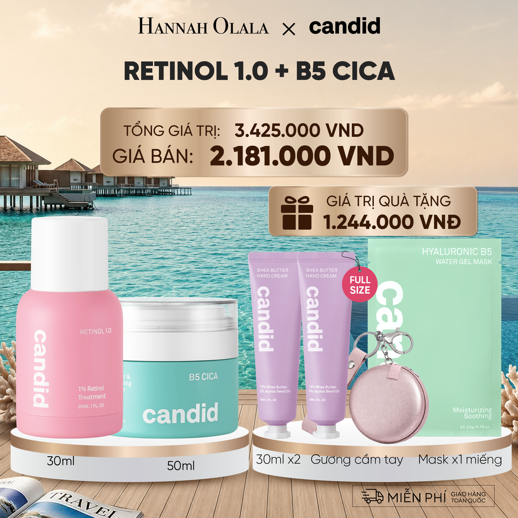  DEAL 6: RETINOL 1.0 & B5 CICA BỘ ĐÔI LÀM MỜ NẾP NHĂN VÀ DƯỠNG ẨM PHỤC HỒI CHUYÊN SÂU 
