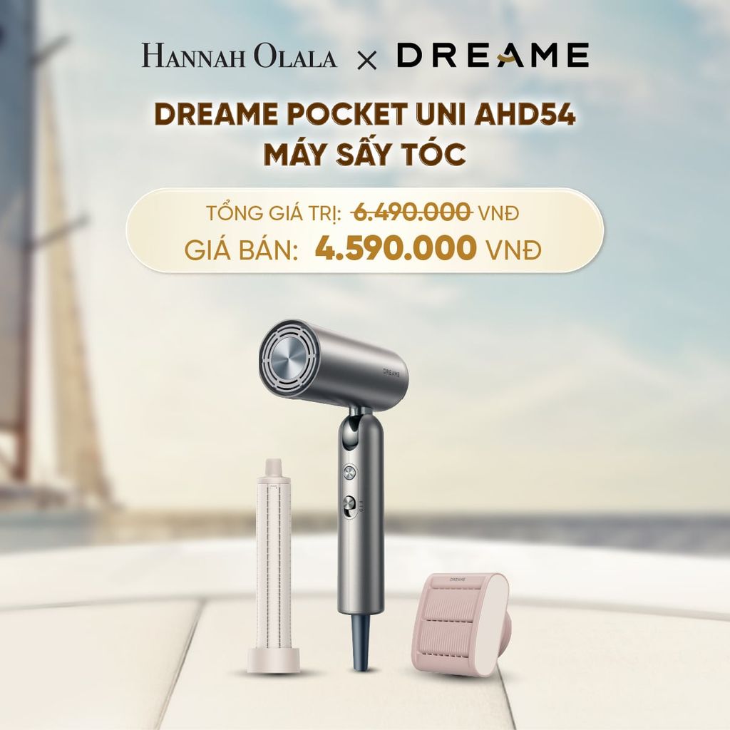  DREAME POCKET UNI AHD54 MÁY SẤY TÓC ION ÂM TƯƠNG THÍCH ĐIỆN ÁP TOÀN CẦU GẤP GỌN TÍCH HỢP TẠO KIỂU TÓC - BH 24 THÁNG 