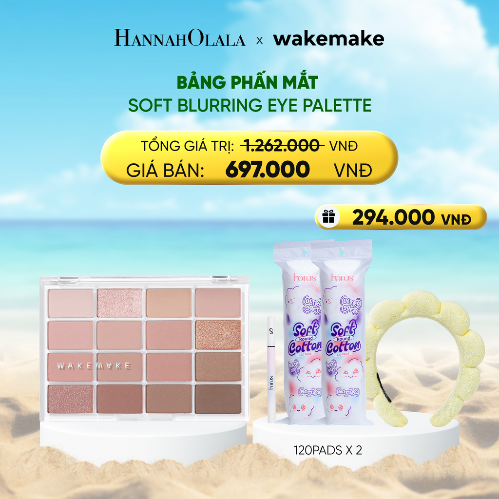  DEAL 4: WAKEMAKE BẢNG PHẤN MẮT SOFT BLURRING EYE PALETTE 14G 