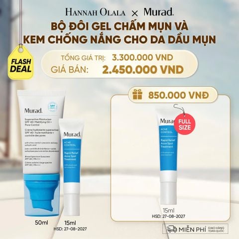  [FLASH DEAL] COMBO KEM CHỐNG NẮNG CHO DA DẦU MỤN VÀ GEL CHẤM MỤN 