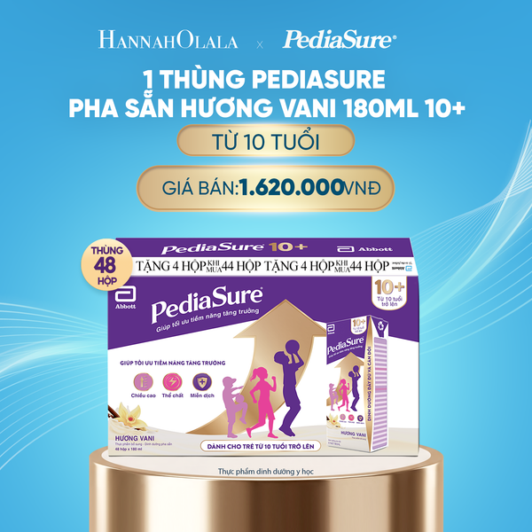  DEAL6: 1 THÙNG PEDIASURE PHA SẴN HƯƠNG VANI 180ML 10+ 