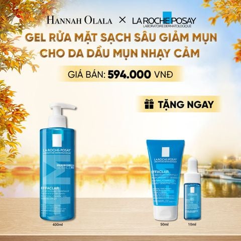  GEL RỬA MẶT SẠCH SÂU GIẢM MỤN CHO DA DẦU MỤN NHẠY CẢM LA ROCHE-POSAY EFFACLAR FOAMING GEL 400ML - E603 