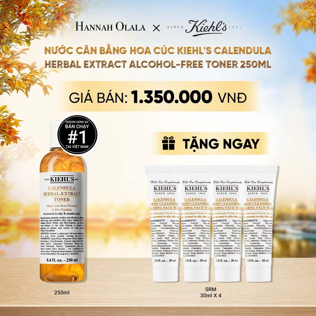  NƯỚC CÂN BẰNG HOA CÚC KIEHL'S CALENDULA HERBAL EXTRACT ALCOHOL-FREE TONER 250ML - E326 