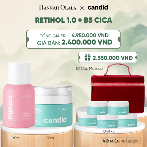  FLASHDEAL 6: RETINOL 1.0 & B5 CICA BỘ ĐÔI HỖ TRỢ LÀM MỜ NẾP NHĂN VÀ DƯỠNG ẨM CHO DA - A1613 