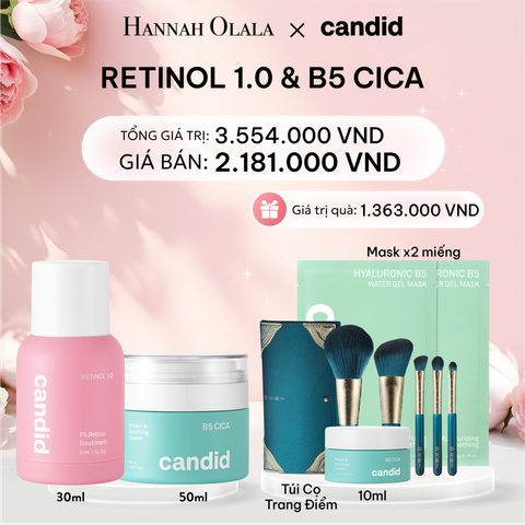  E255: DEAL 6: RETINOL 1.0 30ML & B5 CICA 50ML BỘ ĐÔI LÀM MỜ NẾP NHĂN VÀ DƯỠNG ẨM PHỤC HỒI CHUYÊN SÂU 