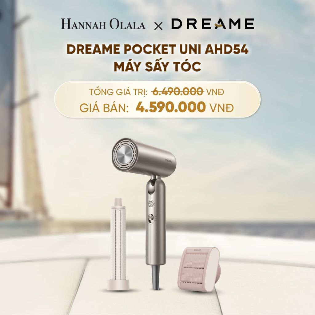  DREAME POCKET UNI AHD54 MÁY SẤY TÓC ION ÂM TƯƠNG THÍCH ĐIỆN ÁP TOÀN CẦU GẤP GỌN TÍCH HỢP TẠO KIỂU TÓC - BH 24 THÁNG 