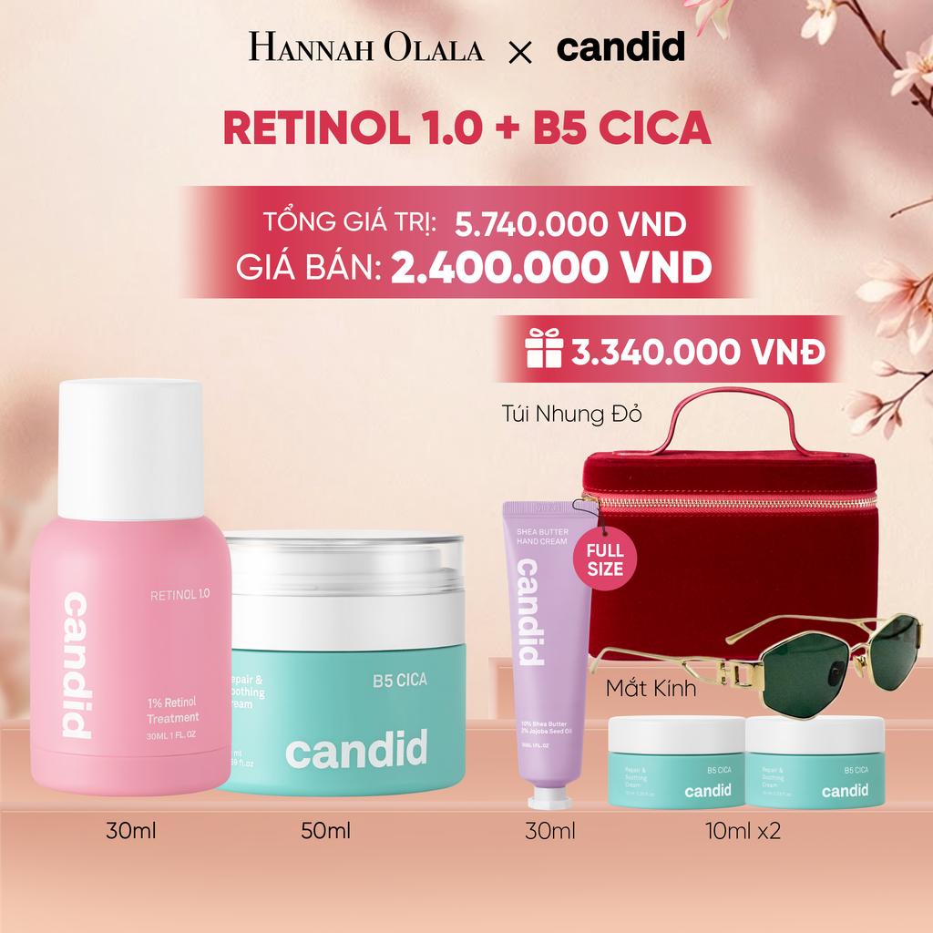  RETINOL 1.0 & B5 CICA BỘ ĐÔI LÀM MỜ NẾP NHĂN VÀ DƯỠNG ẨM PHỤC HỒI CHUYÊN SÂU DEAL 6: - A1522 