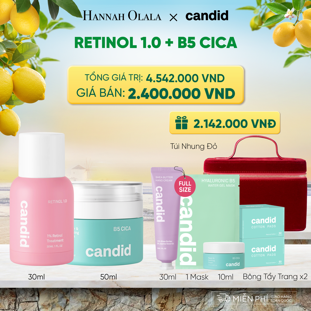  RETINOL 1.0 & B5 CICA BỘ ĐÔI LÀM MỜ NẾP NHĂN VÀ DƯỠNG ẨM PHỤC HỒI CHUYÊN SÂU DEAL 6: 